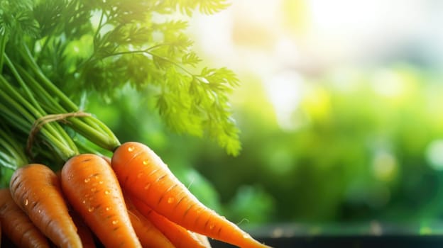 Carrots are shown in a basket on a table