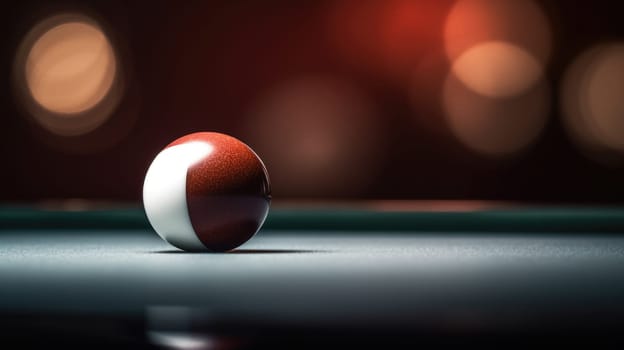 A billiard ball on a pool table