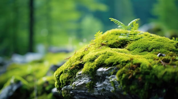 Mossy rock in the forest