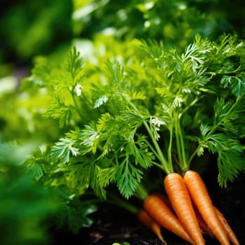 Carrots are growing in the garden