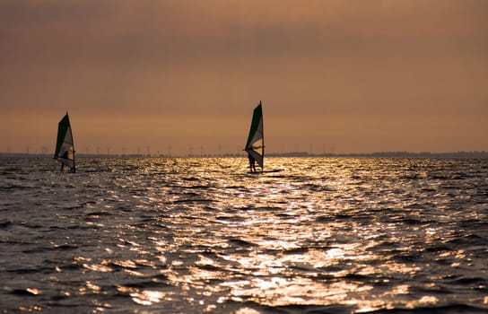 austria: the surfers enoying good weather conditions