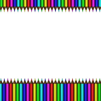 Colour pencils isolated on white background close up