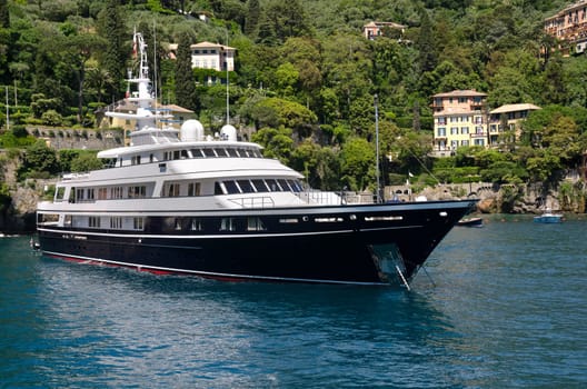 Yacht moored on the sea of Portofino