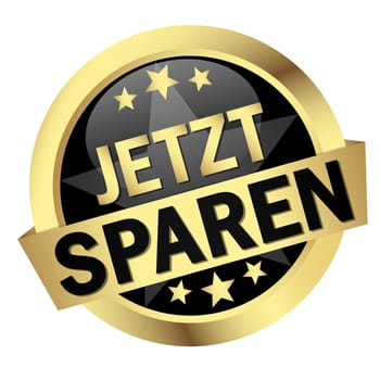 Button with banner " SAVE NOW """