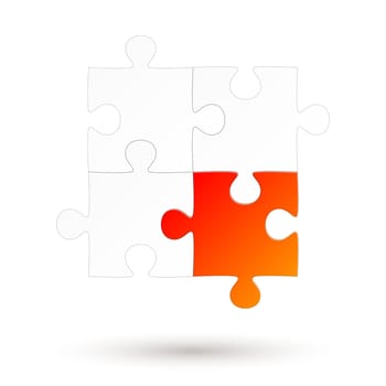 Puzzle - 4 pieces - red option