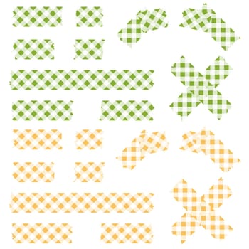 Adhesive Strip Check Pattern - Green and Yellow