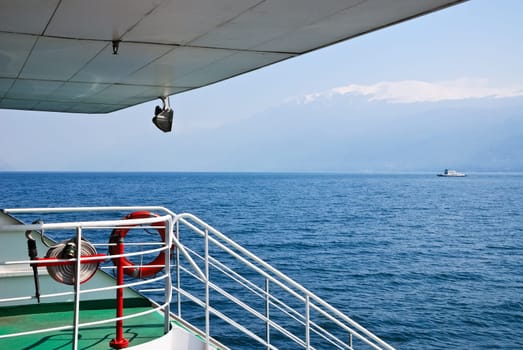 On board a car ferry on Lake Garda