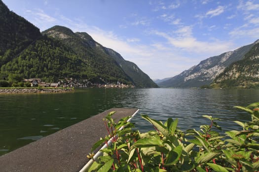 austria panorama of the lake in the mountains