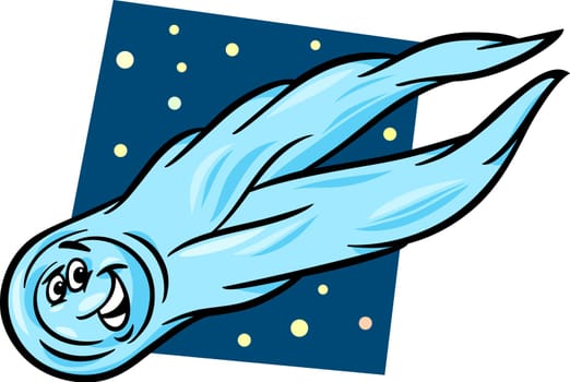 Cartoon Illustration of Funny Comet Comic Mascot Character