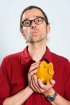 Man with Piggy Bank