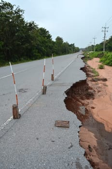 road which has been eroded