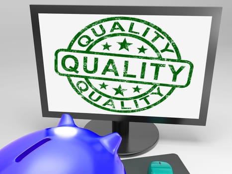 Quality Stamp Showing Quality Approval Satisfied And Certified