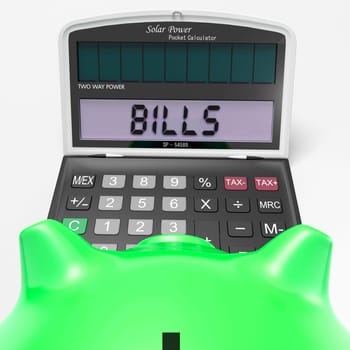 Bills Calculator Showing Invoices Payable And Accounting