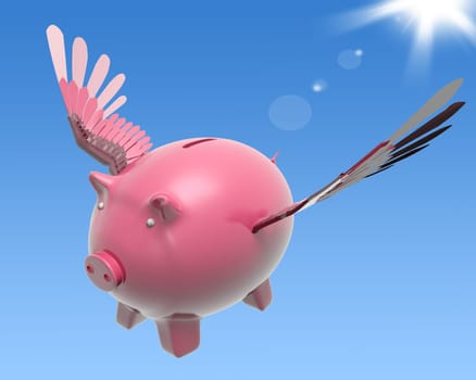 Flying Piggy Showing High Prosperity And Investment