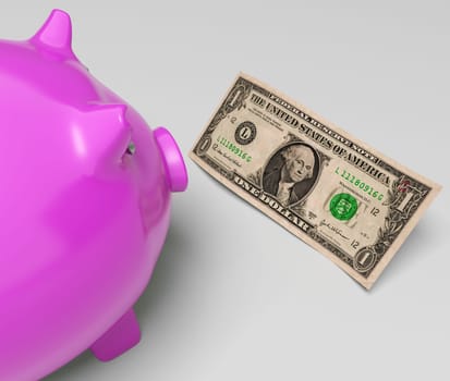 Piggy Dollars Showing Income Saved In America
