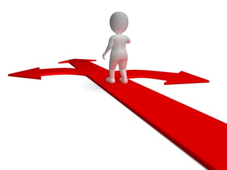 Arrows Choice Shows Choosing Alternatives Or Deciding