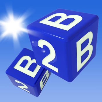 B2B Dice Flying Shows Marketing And Commerce.