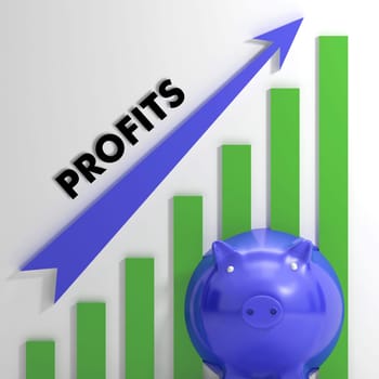 Raising Profits Chart Showing Business Success And Growth