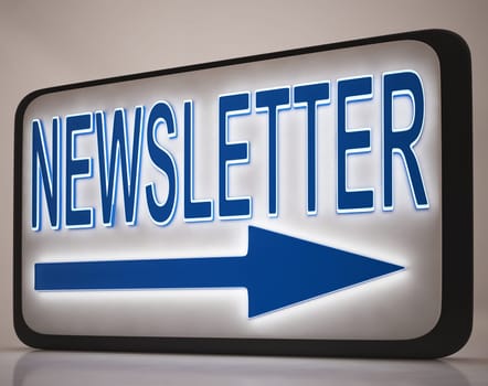Newsletter Sign Showing News Mails Or Websites