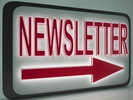 Newsletter Sign Shows Online News Or News