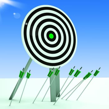Arrows On Floor Showing Poor Accuracy And Ineffective Aiming