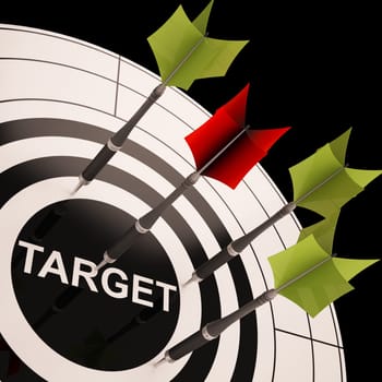 Target On Dartboard Shows Perfect Aiming Or Business Goals