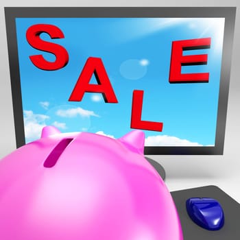 Sale On Monitor Showing Clearances And Reductions