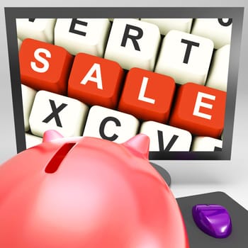 Sale Keys On Monitor Showing Special Promotions And Clearances