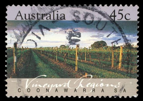 AUSTRALIA - CIRCA 1992: A Stamp printed in AUSTRALIA shows the Coonawarra, Vineyard Regions, South Australia, series, circa 1992