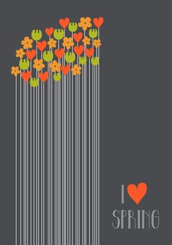 Spring love contemporary flowers background. EPS10 file version. This illustration contains transparencies and is layered for easy manipulation and customization.