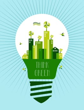 Think green concept illustration