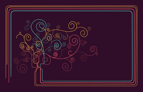 Multi-colors abstract lines concept tree. Vector file layered for easy manipulation and custom coloring.