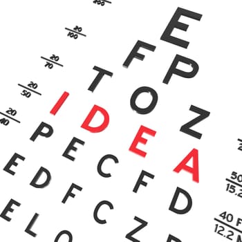 Abstract eye chart background design isolated on white.