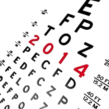Abstract eye chart background design isolated on white.