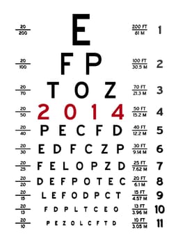 Abstract eye chart background design isolated on white.