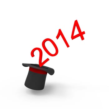 New year 2014 isolated on white background.
