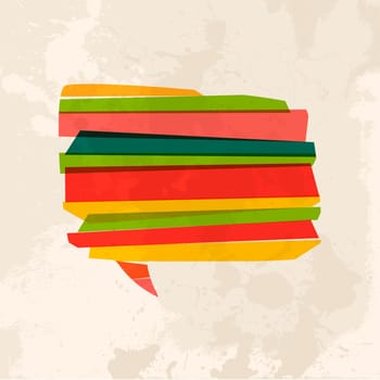 Diversity colors transparent bands bubble chat over grunge background. EPS10 file version. This illustration contains transparency and is layered for easy manipulation and custom coloring.