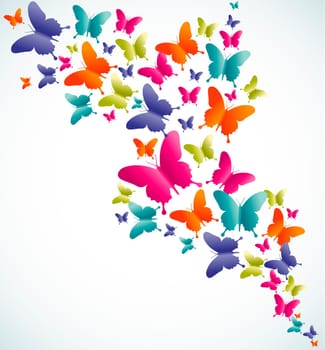 Spring butterfly colorful composition. Vector illustration layered for easy manipulation and custom coloring.