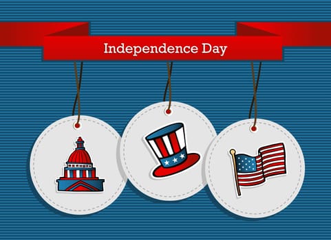 National Independence 4th July US concept background. This illustration is layered for easy manipulation and custom coloring
