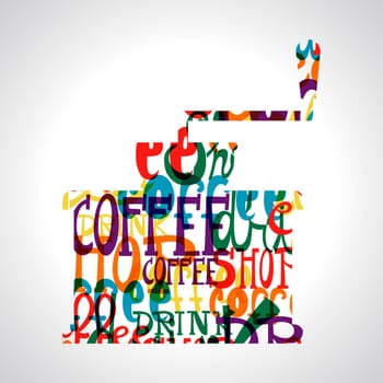 Colorful coffee circle shape.EPS10 file version. This illustration contains transparencies and is layered for easy manipulation and custom coloring.