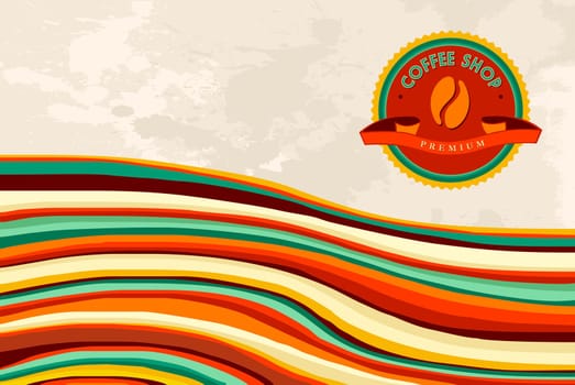 Colorful coffee shop menu concept background. Vector file layered for easy manipulation and custom coloring.