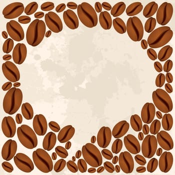 Inverted chat Bubble coffee beans over textured background. Vector file layered for easy manipulation and custom coloring.