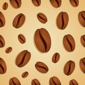 Coffee beans seamless pattern background. Vector file layered for easy manipulation and custom coloring.