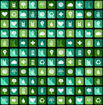 Eco friendly recycle seamless pattern set. Vector file layered for easy manipulation and custom coloring.