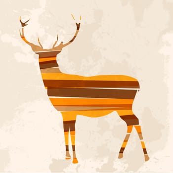 Diversity colors transparent bands reindeer over grunge background. EPS10 file version. This illustration contains transparency and is layered for easy manipulation and custom coloring.