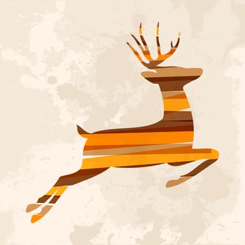 Diversity colors transparent bands reindeer over grunge background. EPS10 file version. This illustration contains transparency and is layered for easy manipulation and custom coloring.