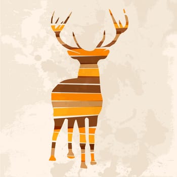 Diversity colors transparent bands reindeer over grunge background. EPS10 file version. This illustration contains transparency and is layered for easy manipulation and custom coloring.