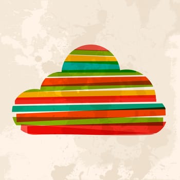 Diversity colors transparent bands cloud computing concept over grunge background. EPS10 file version. This illustration contains transparency and is layered for easy manipulation and custom coloring.