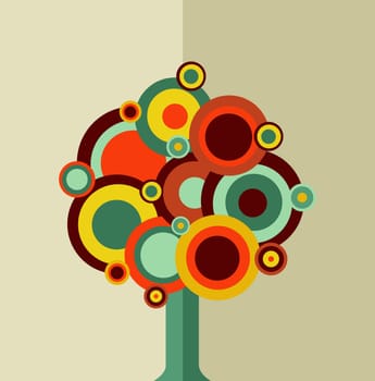 Trendy tree concept design . Vector file layered for easy manipulation and custom coloring.