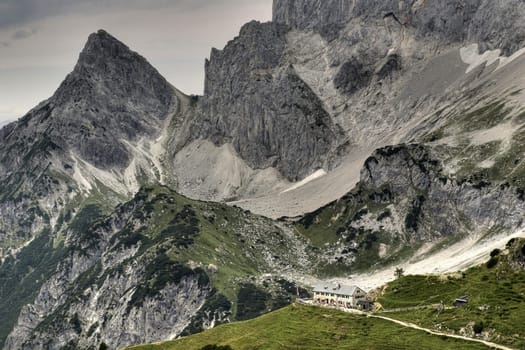austria dachstein 15-11-2012 panorama of the mountains